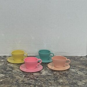 Teacup Cake Molds with Box - 4 Cups and Saucers - "Bake and Serve" Cupcake
